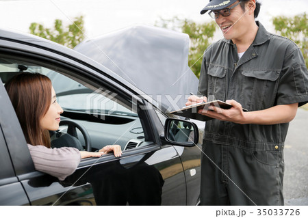 整備士と女性 整備士と女性 35033726
