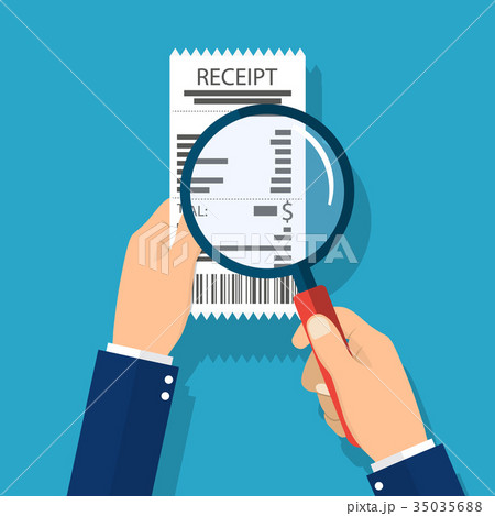 Man holding receipt. 35035688