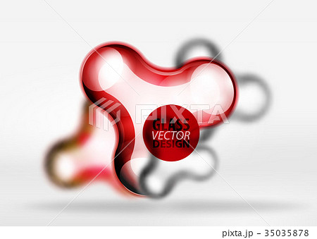 Vector digital 3d space bubble, glass and metallic 35035878