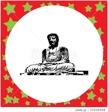 black 8-bit the great Buddha in Kamakura 35036998