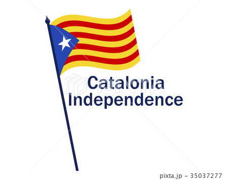 Catalonia independence flag on white background 35037277