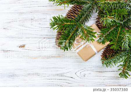 Christmas background with Christmas gift 35037380