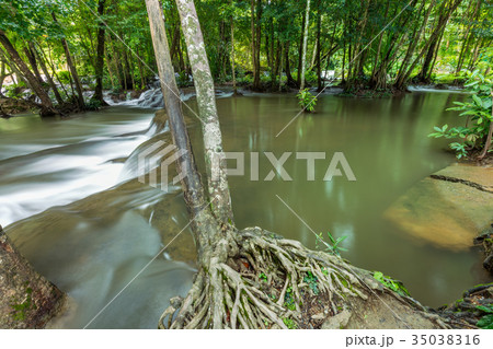 kroeng kra wia waterfall  at Kanchanaburi,Thailand 35038316