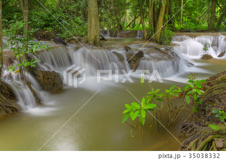 kroeng kra wia waterfall  at Kanchanaburi,Thailand 35038332