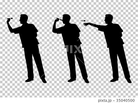 ダーツをする人のイラスト素材