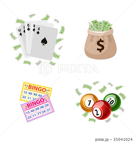 Gambling symbols - bingo, playing cards, jackpot Gambling symbols - bingo, playing cards, jackpot 35041024