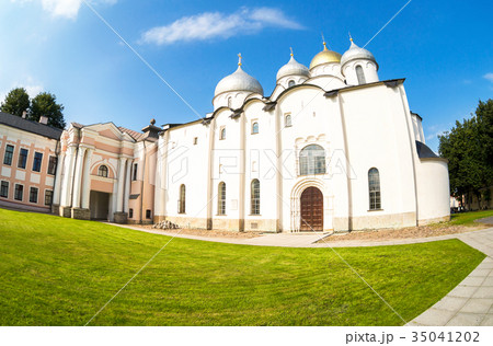 Russian orthodox St. Sophia Cathedral in Novgorod Russian orthodox St. Sophia Cathedral in Novgorod 35041202