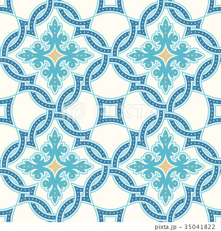 Portuguese tiles, Quatrefoil vector pattern 35041822