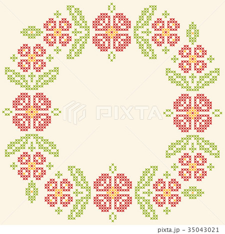Cross-stitch embroidery in Ukrainian style Cross-stitch embroidery in Ukrainian style 35043021