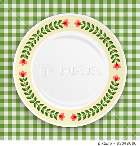 Decorative plate, top view. 35043086