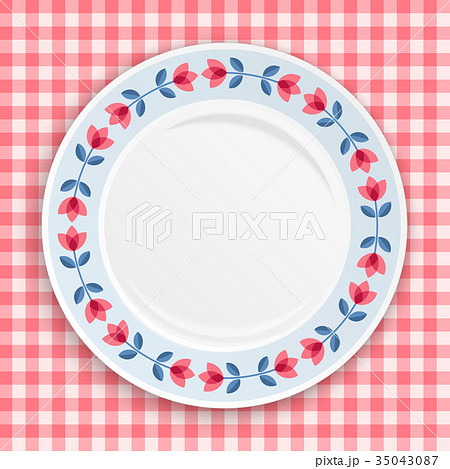Decorative plate, top view. 35043087
