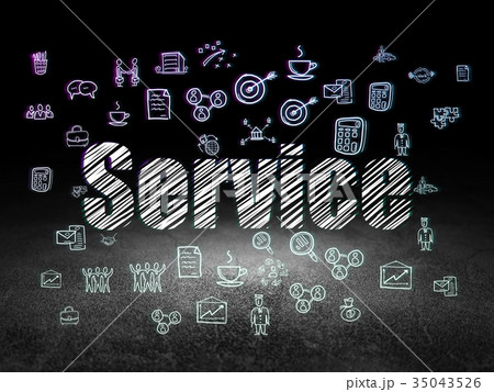 Business concept: Service in grunge dark room 35043526