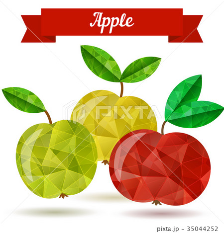 Three apples - red, green, yellow 35044252