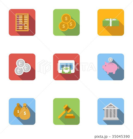 Funding icons set, flat style Funding icons set, flat style 35045390