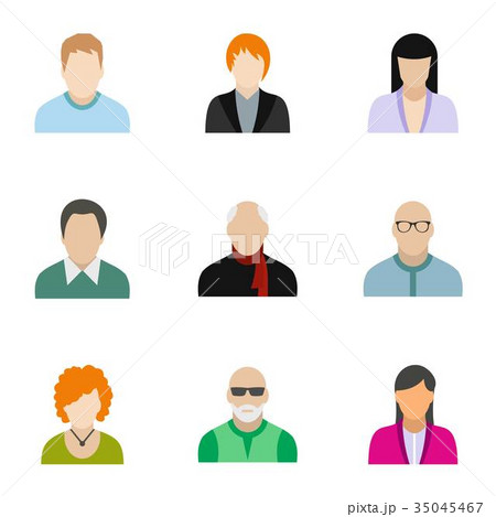 Avatar of different people icons set Avatar of different people icons set 35045467
