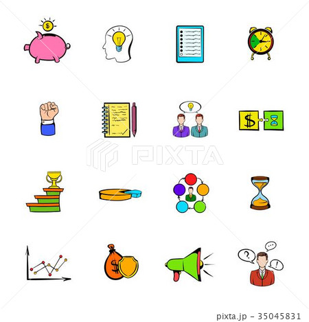 Business planning icons set cartoon Business planning icons set cartoon 35045831