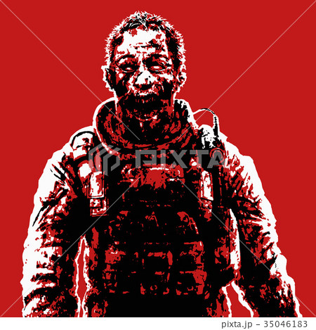 Zombie soldier blood concept. Vector illustration. Zombie soldier blood concept. Vector illustration. 35046183