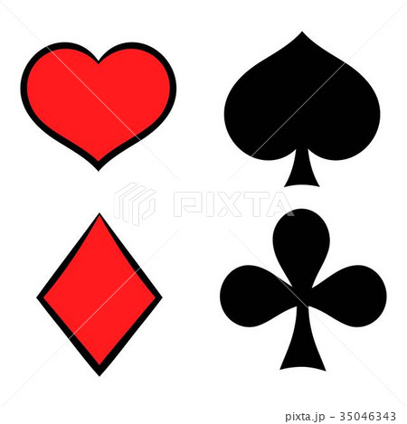 Playing card suit in black and red icon Playing card suit in black and red icon 35046343