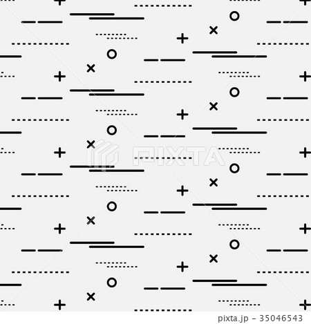 Trendy Geometric Elements Memphis Pattern.	 35046543