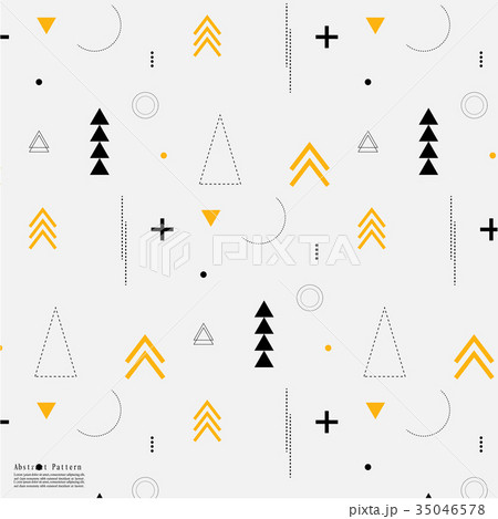 Trendy Geometric Elements Memphis Pattern.	 35046578