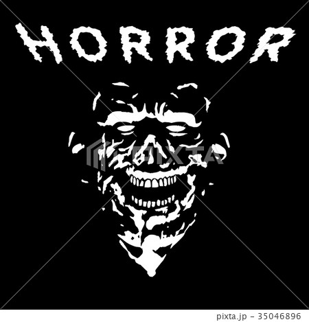 Grim zombie black and white. Vector illustration. 35046896