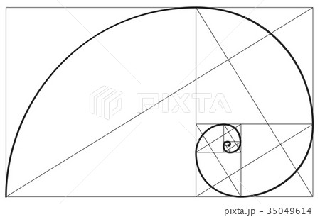 Golden ratio spiral symbol 35049614