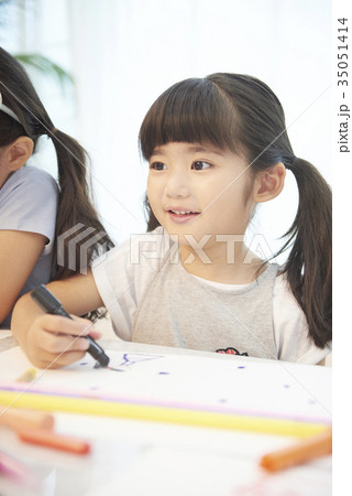 二つ結び ツインテール 描画 35051414