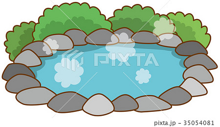 温泉のイメージイラストのイラスト素材