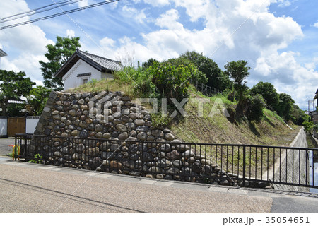 中津城　城下に残るおかこい山 35054651