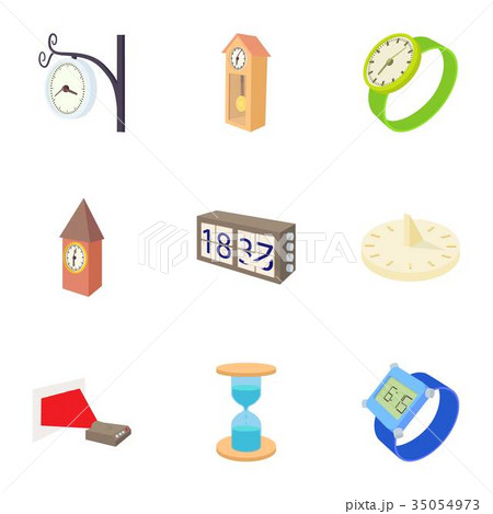 Kinds of watches icons set, cartoon style 35054973