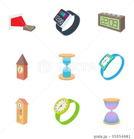 Watch icons set, cartoon style 35054981