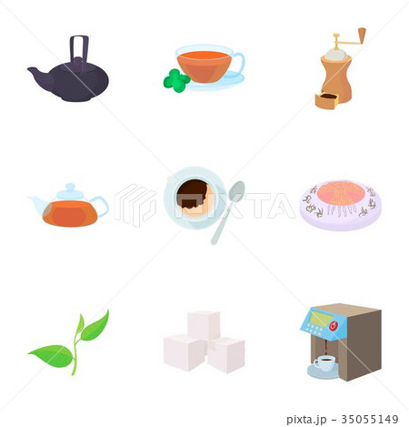 Beverage icons set, cartoon style 35055149