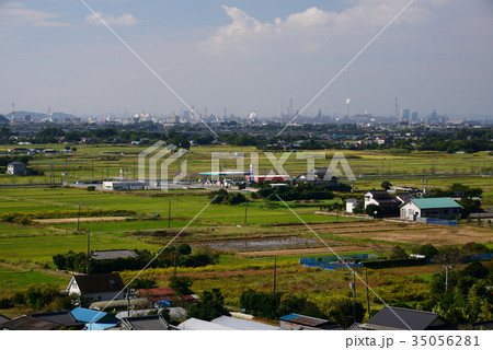袖ヶ浦の街並　千葉県袖ヶ浦市　袖ヶ浦公園展望台からの眺め 35056281