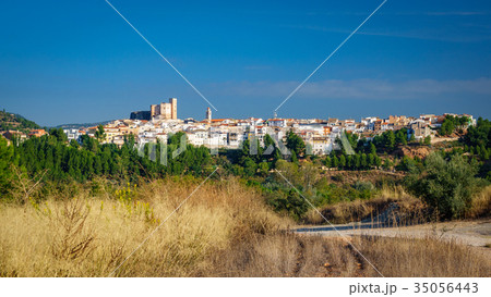 Cofrentes town and castle panoramic view Cofrentes town and castle panoramic view 35056443