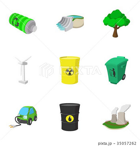 Energy icons set, cartoon style Energy icons set, cartoon style 35057262
