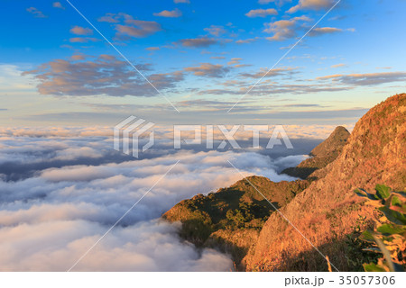 Morning Mist at High mountain in Thailand Morning Mist at High mountain in Thailand 35057306