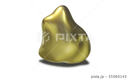 金色のスライム ゴールドスライム 白バック 素材のイラスト素材