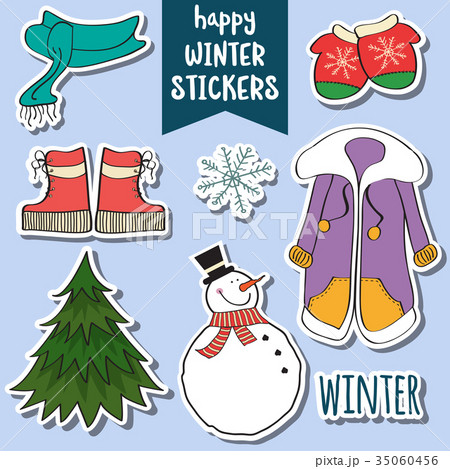 happy winter stickers collection happy winter stickers collection 35060456