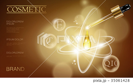 Realistic 3d essence bottle cosmetic ad. Oil Realistic 3d essence bottle cosmetic ad. Oil 35061428