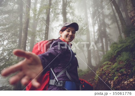Photo of happy girl in jacket 35061776