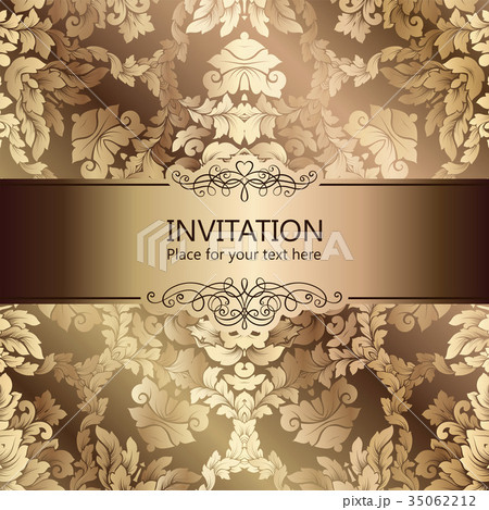 Abstract background beige and gold vintage frame Abstract background beige and gold vintage frame 35062212