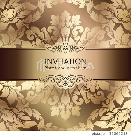Abstract background beige and gold vintage frame Abstract background beige and gold vintage frame 35062213