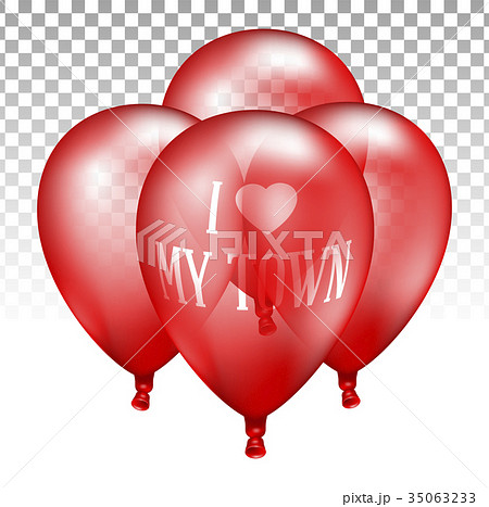 3d Realistic red transparent Balloon 3d Realistic red transparent Balloon 35063233