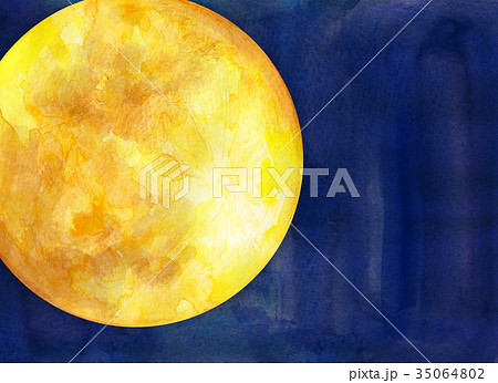 水彩イラスト　月 35064802