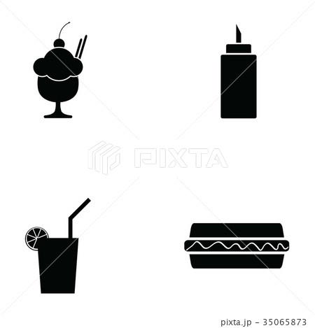fast food icon set 35065873