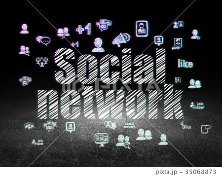 Social network concept: Social Network in grunge Social network concept: Social Network in grunge 35068873