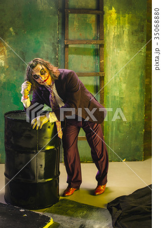 Bloody Halloween theme: crazy maniak face Bloody Halloween theme: crazy maniak face 35068880