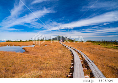 尾瀬　アヤメ平の草紅葉と燧ヶ岳 35069041