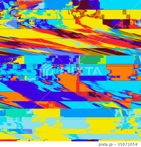 vector colorful glitch art background . 35071054