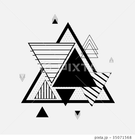 Trendy Triangle Geometric Elements Memphis Pattern 35071568